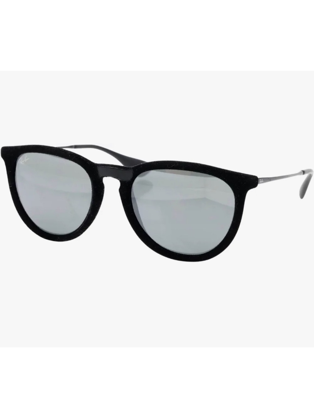 Ray-Ban Erika Black Velvet Sunglasses with Silver Mirror Lenses